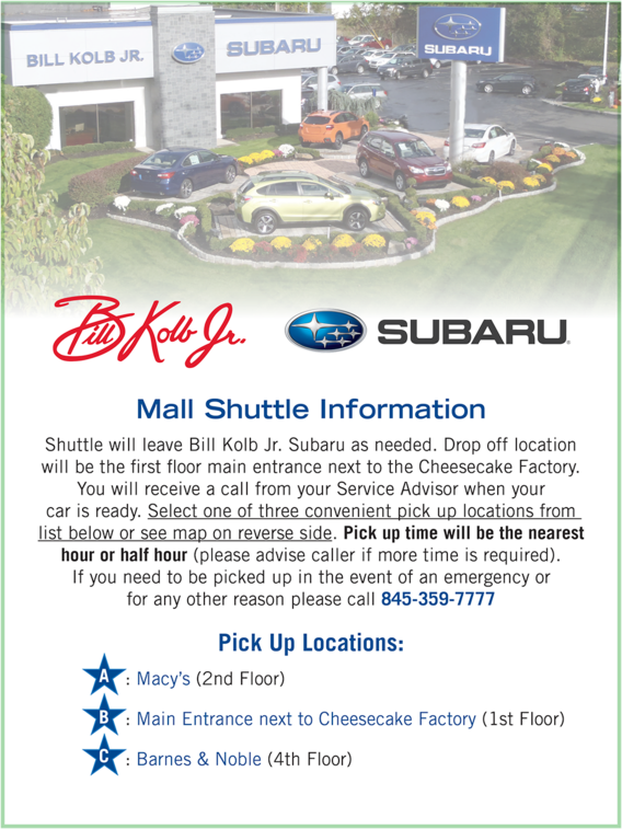 Palisades Mall Shuttle Service While You Wait For Service Bill