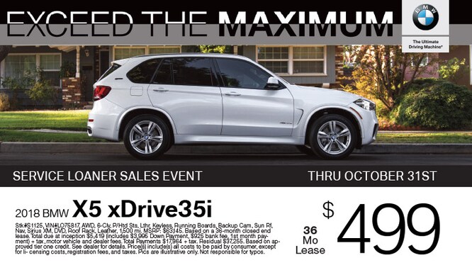 2018 BMW X5 xDrive35i $499 /36 mos.