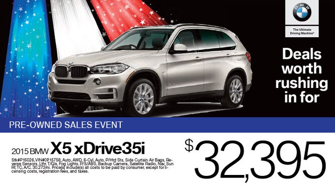 2015 BMW X5 xDrive35i $32,395