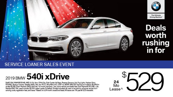 2019 BMW 540i xDrive $529 / 24 mos.