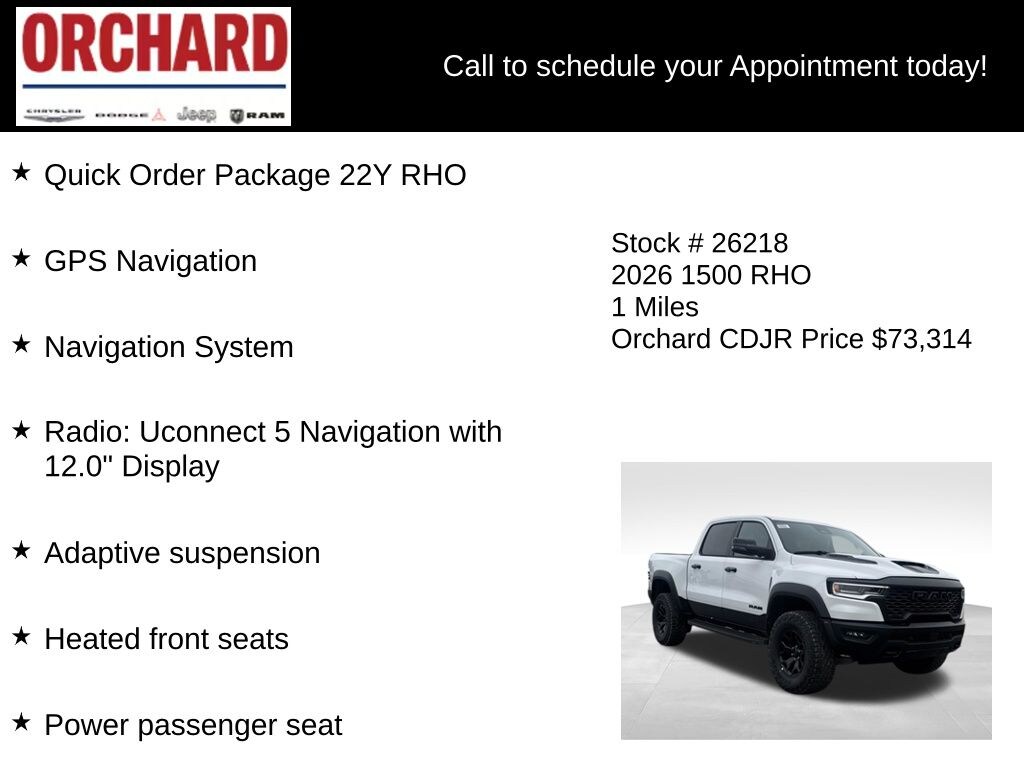 New 2026 Ram 1500 RHO CREW CAB 4X4 5'7 BOX Pickup