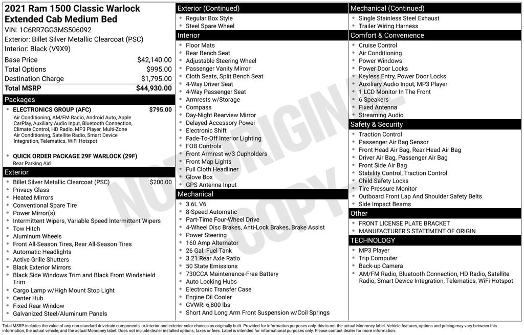 Used 2021 Ram 1500 Classic Warlock Truck