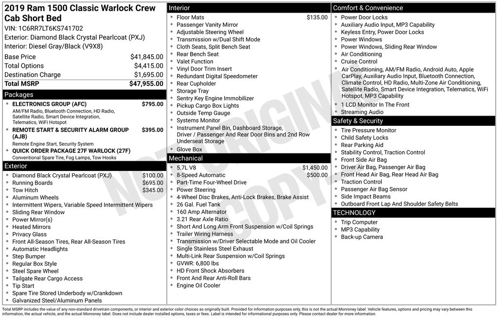 2019 RAM 1500 Classic Warlock 4x4 Crew Cab 5'7's photo