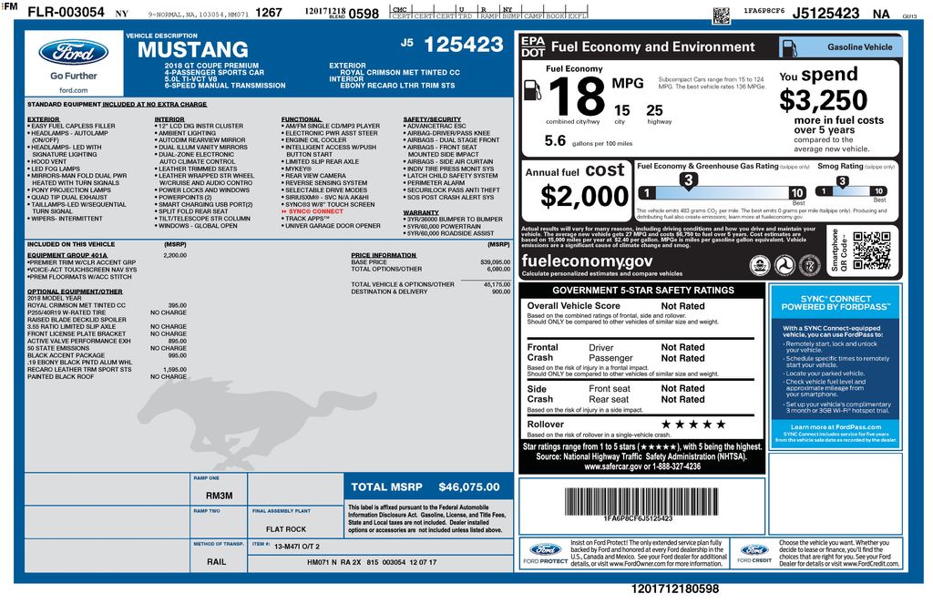 2018 Ford Mustang GT Premium
