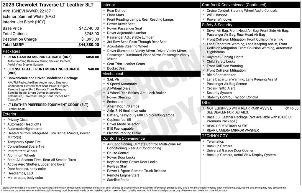 Used 2023 Chevrolet Traverse LT Leather SUV