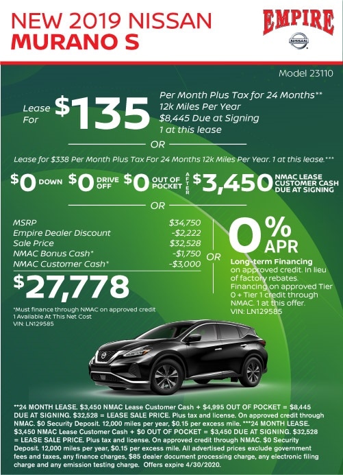 New Car Specials Nissan Rebates and Finance Offers Empire Nissan