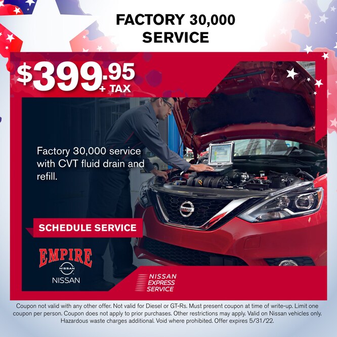 Factory 30,000 service for $399.95 + tax;