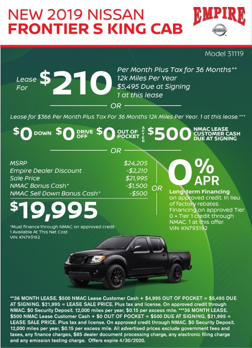New Car Specials Nissan Rebates And Finance Offers Empire Nissan