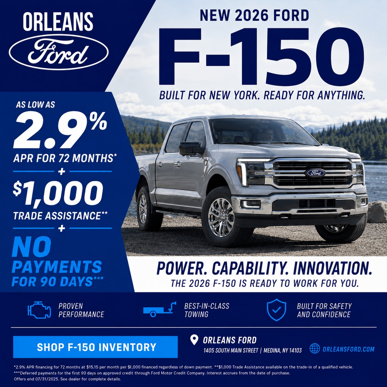 Ford Lease and Finance Offers In Western, NY at Orleans Ford of Medina