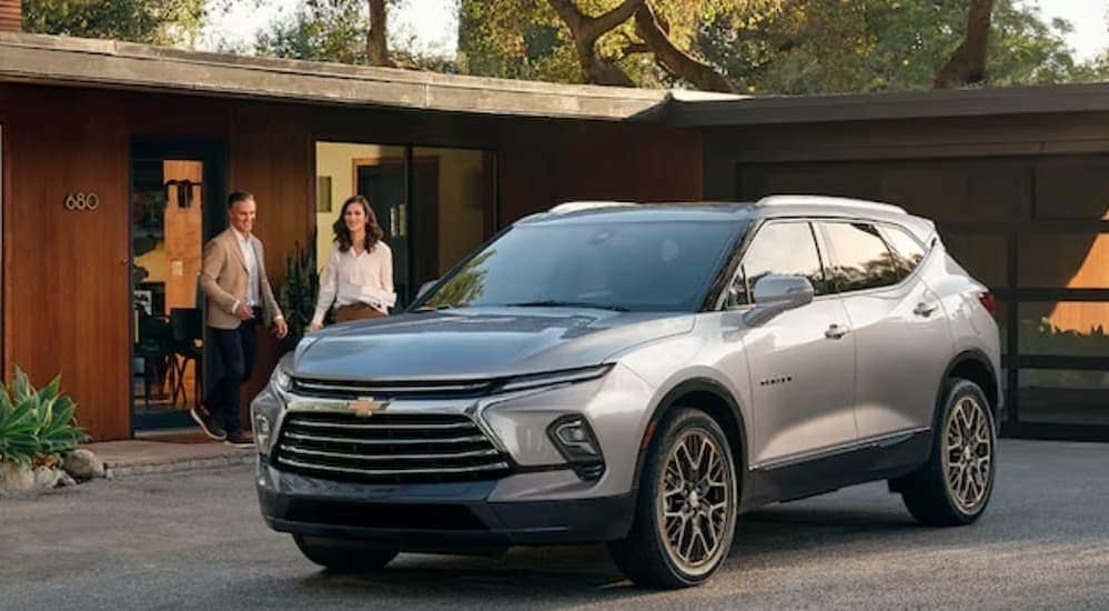 2024%20Chevy%20Blazer%20-%20House.jpg A silver 2024 Chevy Blazer is shown parked near a house.
