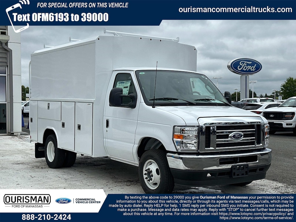 New 2025 Ford E-350 Cutaway 4x2 w/ 11 Reading Aluminum Service Body Service