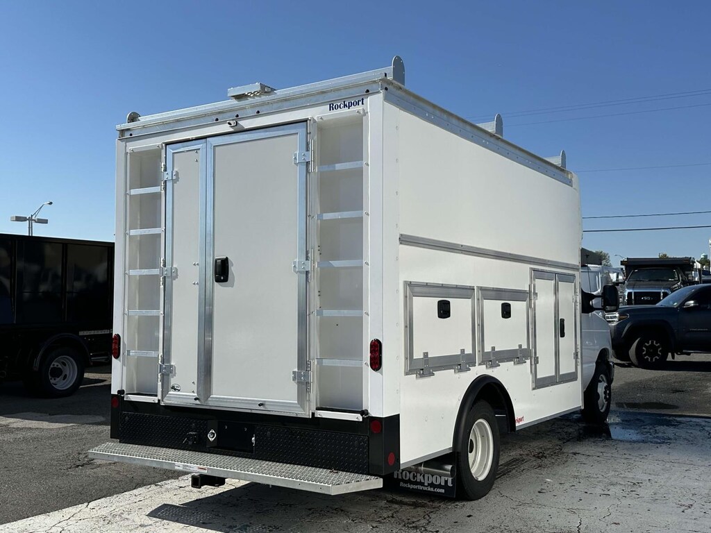 New 2025 Ford E-350 Cutaway 4x2 DRW w/ 12 Workport Enclosed Service Body Service