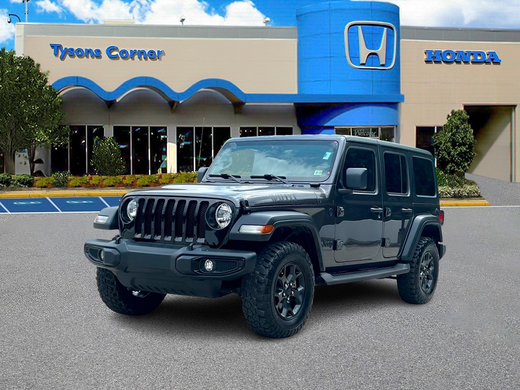 Used 2021 Jeep Wrangler Unlimited Willys Sport with VIN 1C4HJXDGXMW774498 for sale in Vienna, VA