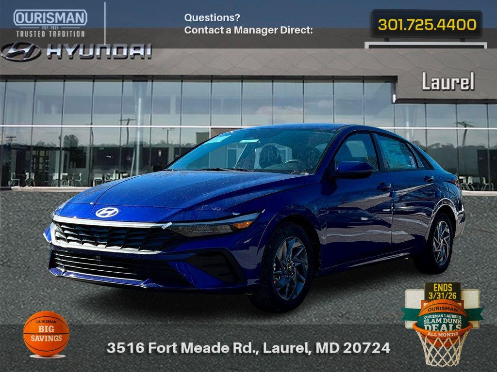 New 2026 Hyundai Elantra Hybrid Blue Sedan