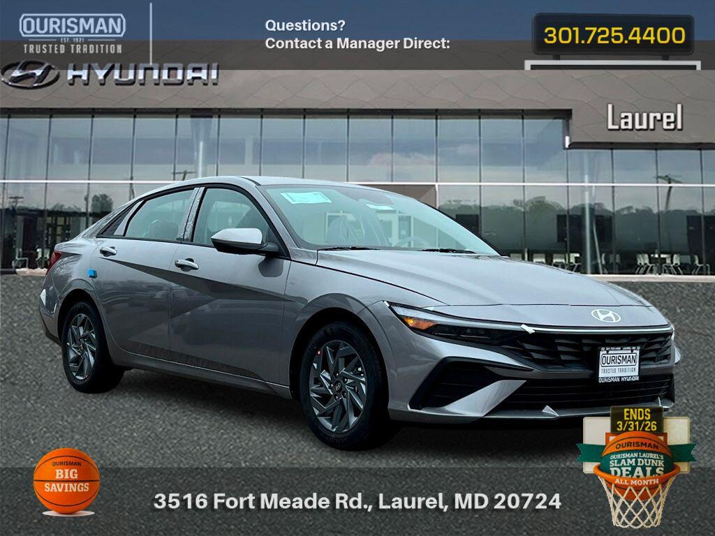 New 2026 Hyundai Elantra Hybrid Blue Sedan