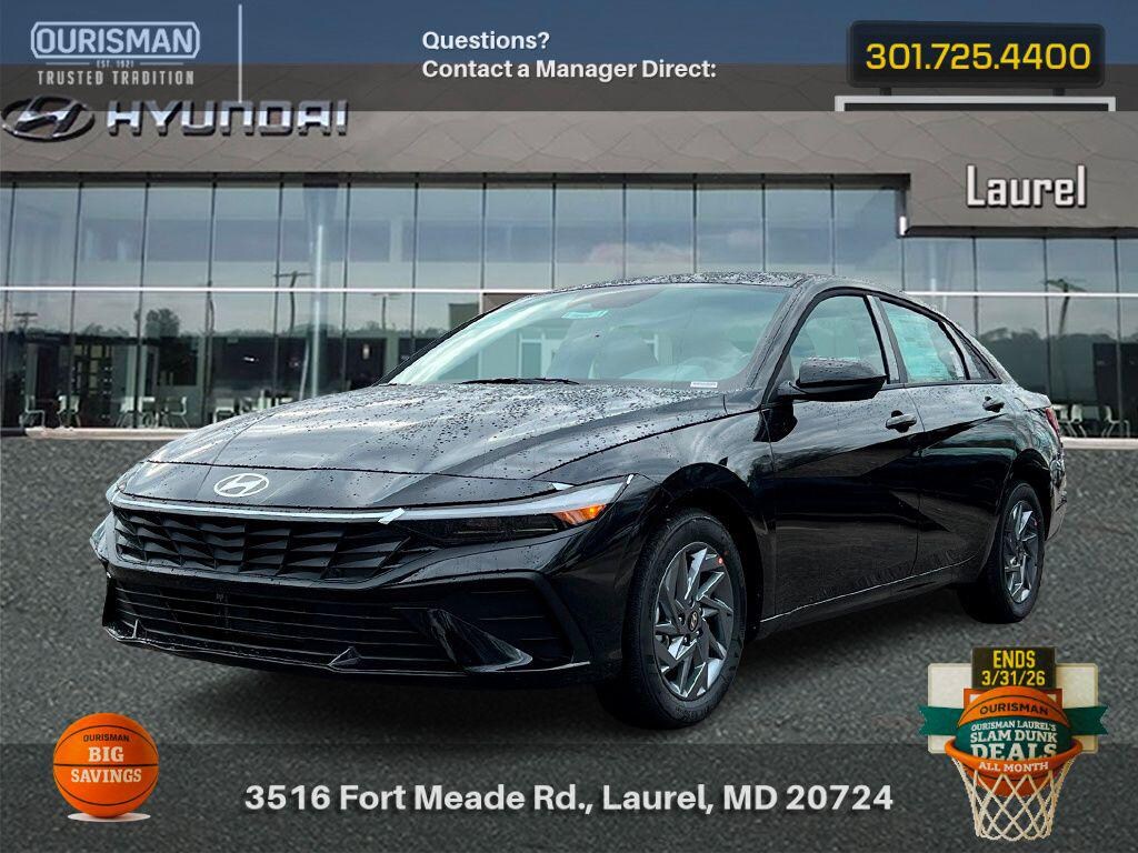 New 2026 Hyundai Elantra Hybrid Blue Sedan