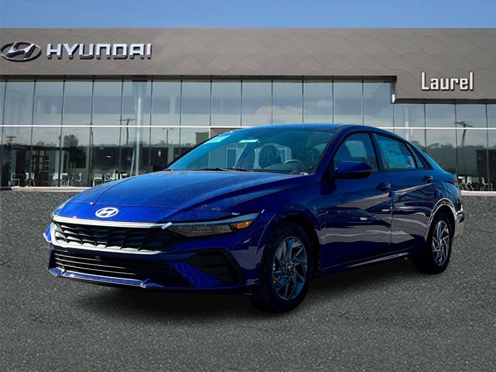 New 2026 Hyundai Elantra Hybrid Blue Sedan
