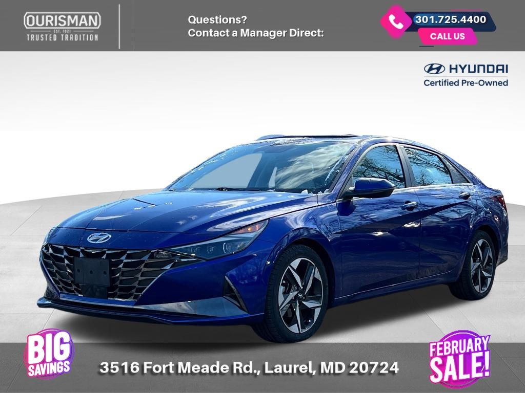 Certified 2021 Hyundai Elantra Limited with VIN KMHLP4AG9MU066357 for sale in Maryland City, MD