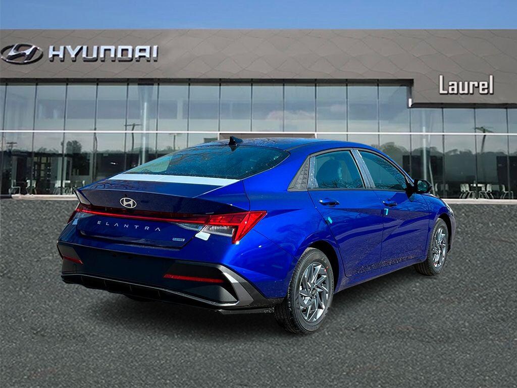 New 2026 Hyundai Elantra Hybrid Blue Sedan