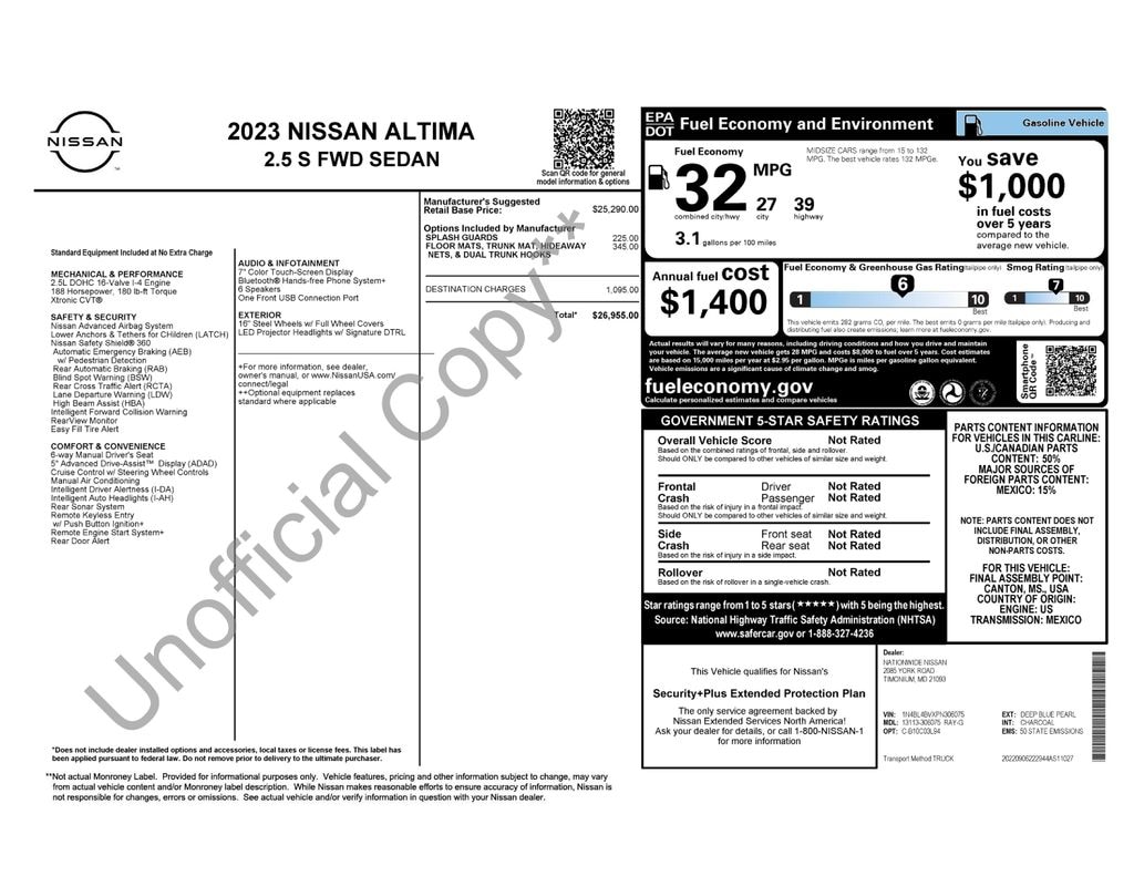 Used 2023 Nissan Altima 2.5 S Sedan