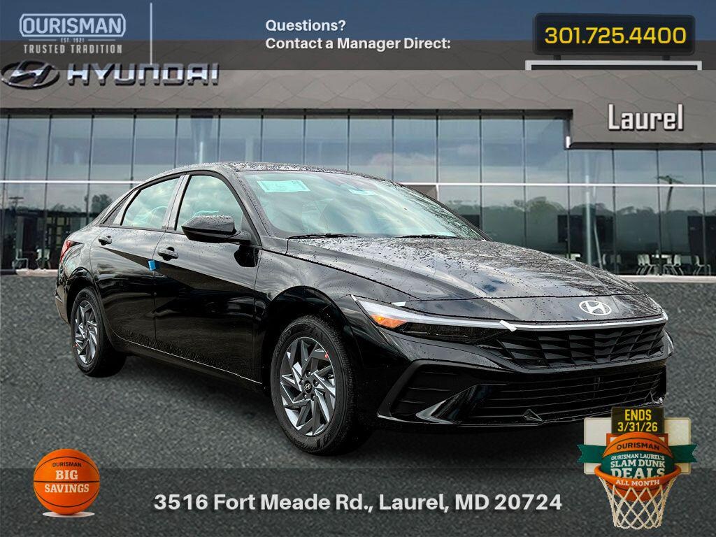 New 2026 Hyundai Elantra Hybrid Blue Sedan