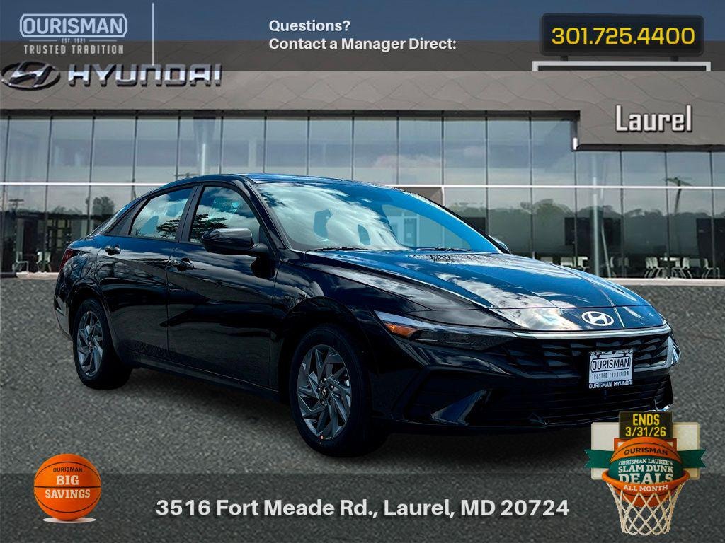 New 2026 Hyundai Elantra Hybrid Blue Sedan