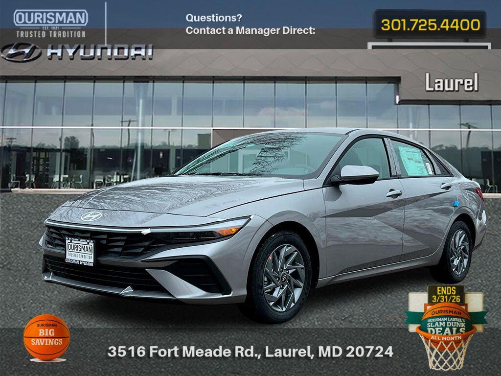 New 2026 Hyundai Elantra Hybrid Blue Sedan