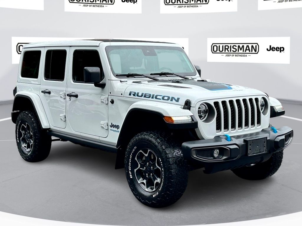 Certified 2021 Jeep Wrangler Unlimited Rubicon 4XE with VIN 1C4JJXR65MW745394 for sale in Frederick, MD