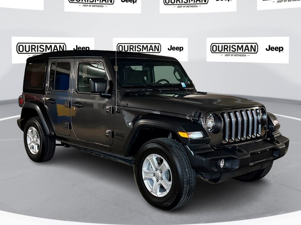 Certified 2022 Jeep Wrangler Unlimited Sport S with VIN 1C4HJXDG1NW180304 for sale in Bethesda, MD