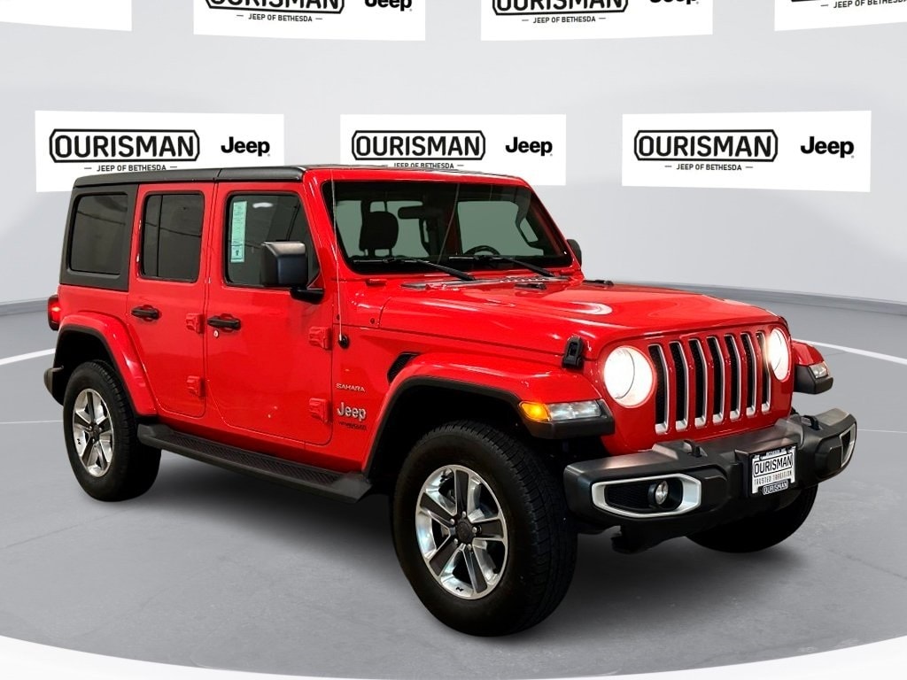 Certified 2021 Jeep Wrangler Unlimited Sahara with VIN 1C4HJXEN1MW592752 for sale in Bethesda, MD