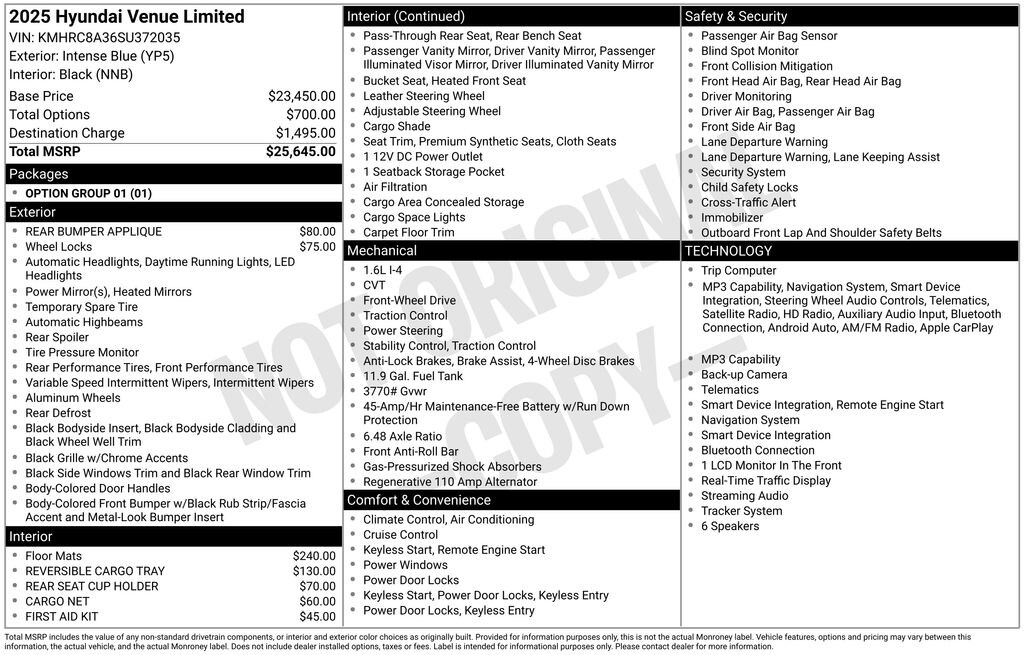 Used 2025 Hyundai Venue Limited SUV