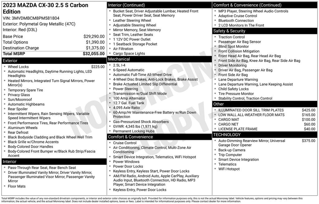 Used 2023 Mazda CX-30 2.5 S Carbon Edition SUV