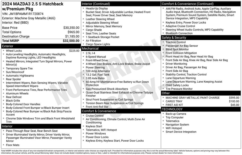Used 2024 Mazda Mazda3 Hatchback 2.5 S Premium Package Hatchback