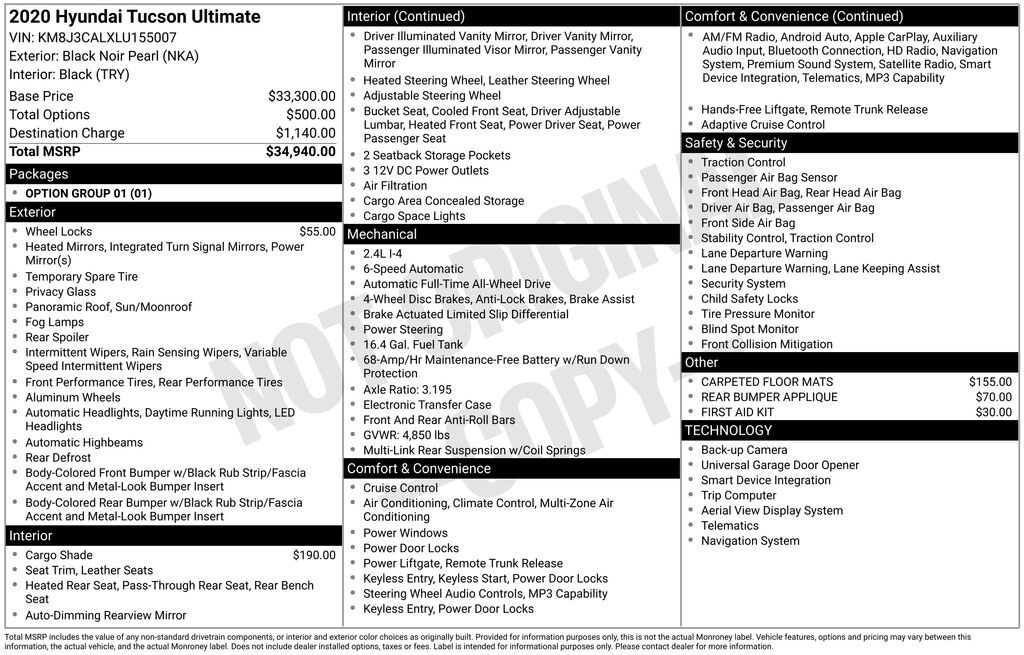 Used 2020 Hyundai Tucson Ultimate SUV