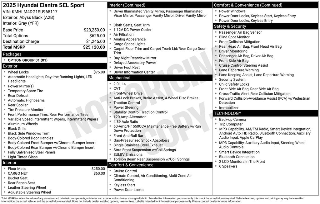Certified 2025 Hyundai Elantra SEL Sport Sedan