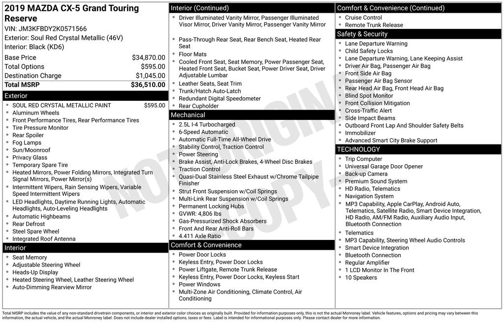 Used 2019 Mazda Mazda CX-5 Grand Touring Reserve SUV