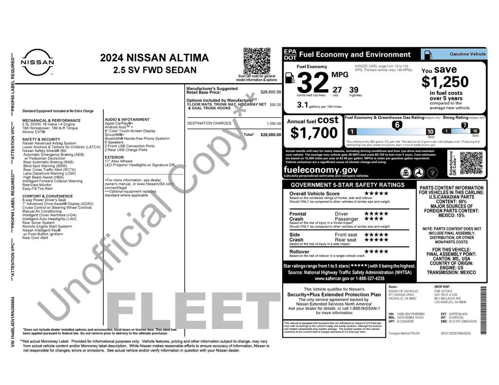 Used 2024 Nissan Altima 2.5 SV Sedan