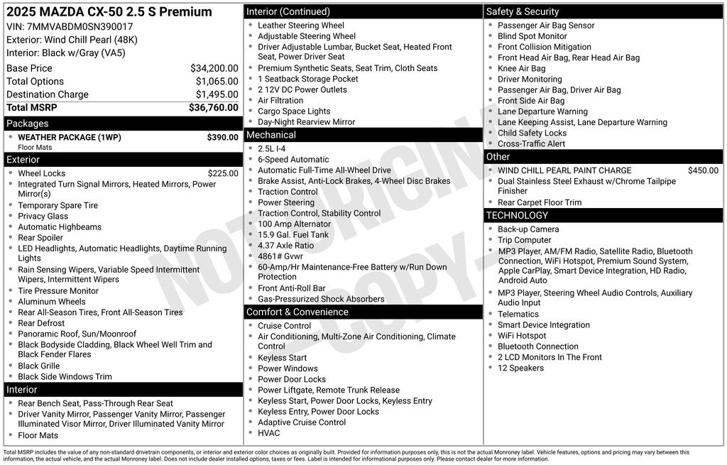 Certified 2025 Mazda CX-50 2.5 S Premium Package SUV