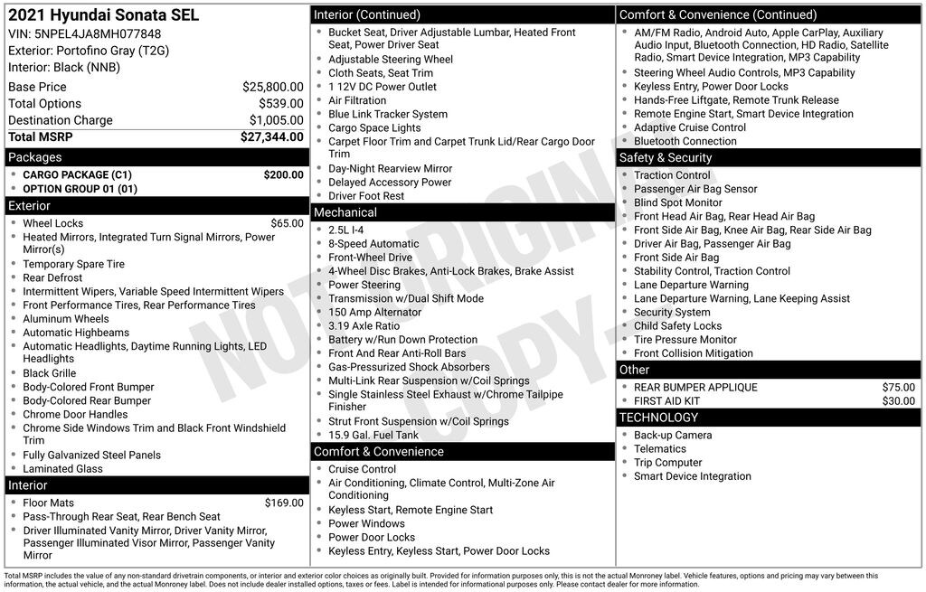 Used 2021 Hyundai Sonata SEL Sedan