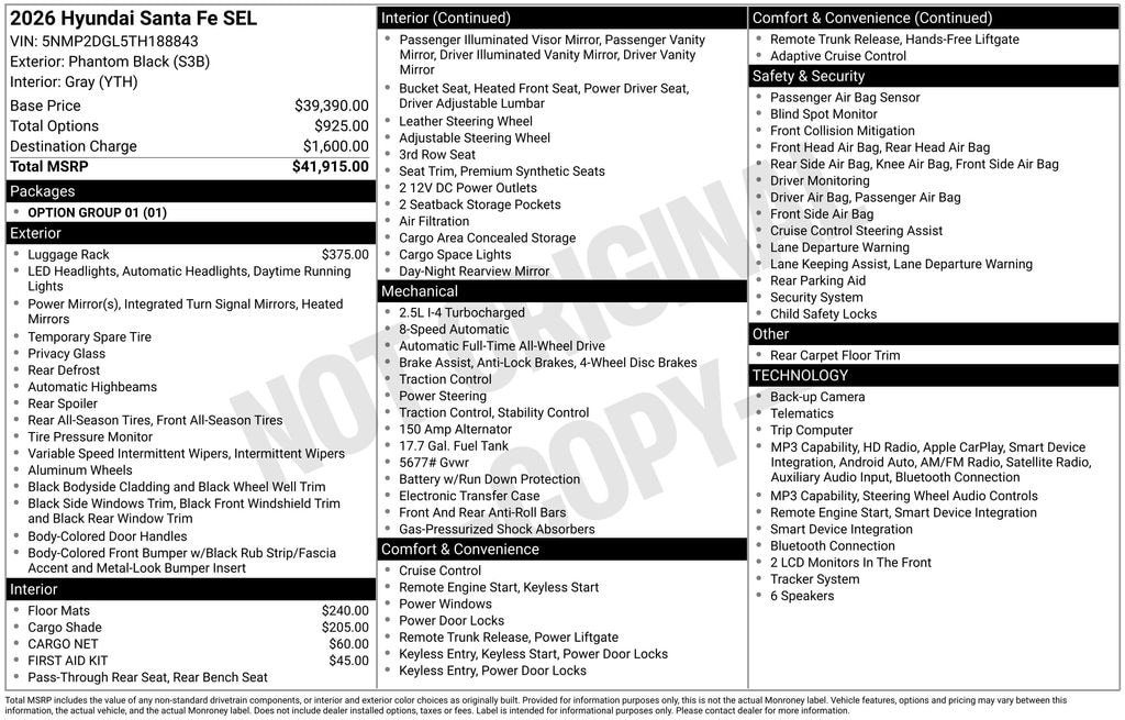 Certified 2026 Hyundai Santa Fe SEL SUV