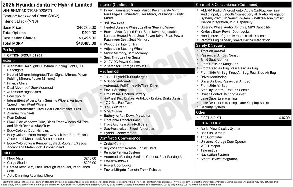 Certified 2025 Hyundai Santa Fe Hybrid Limited SUV