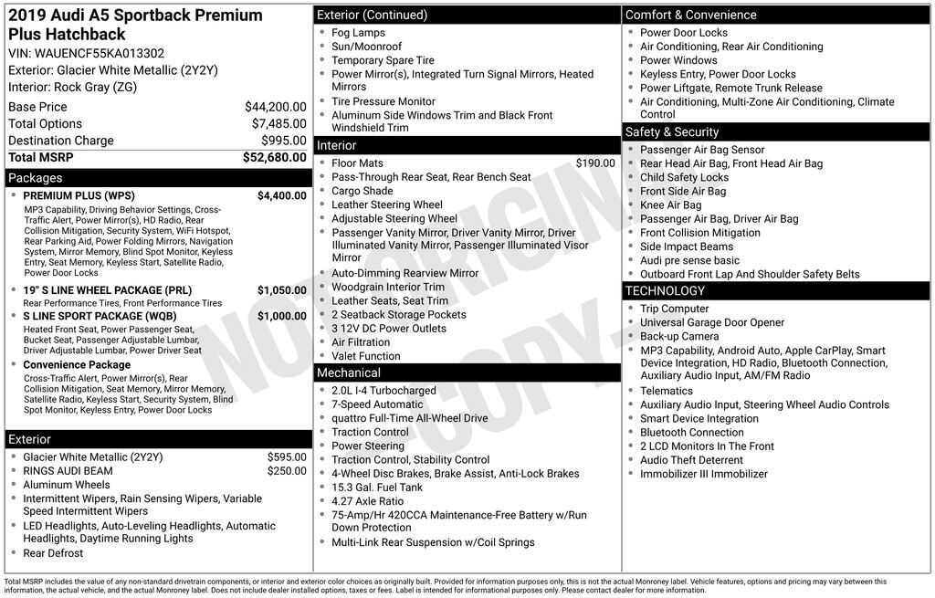 Used 2019 Audi A5 2.0T Premium Sportback