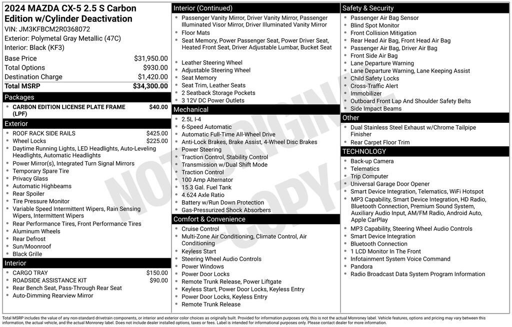 Used 2024 Mazda CX-5 2.5 S Carbon Edition SUV