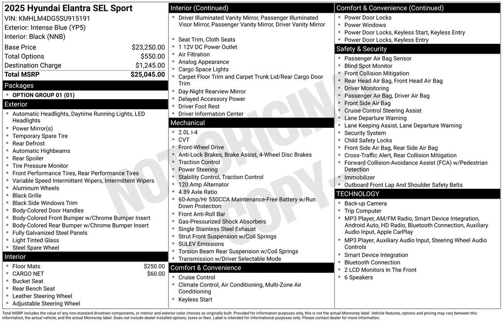 Certified 2025 Hyundai Elantra SEL Sport Sedan