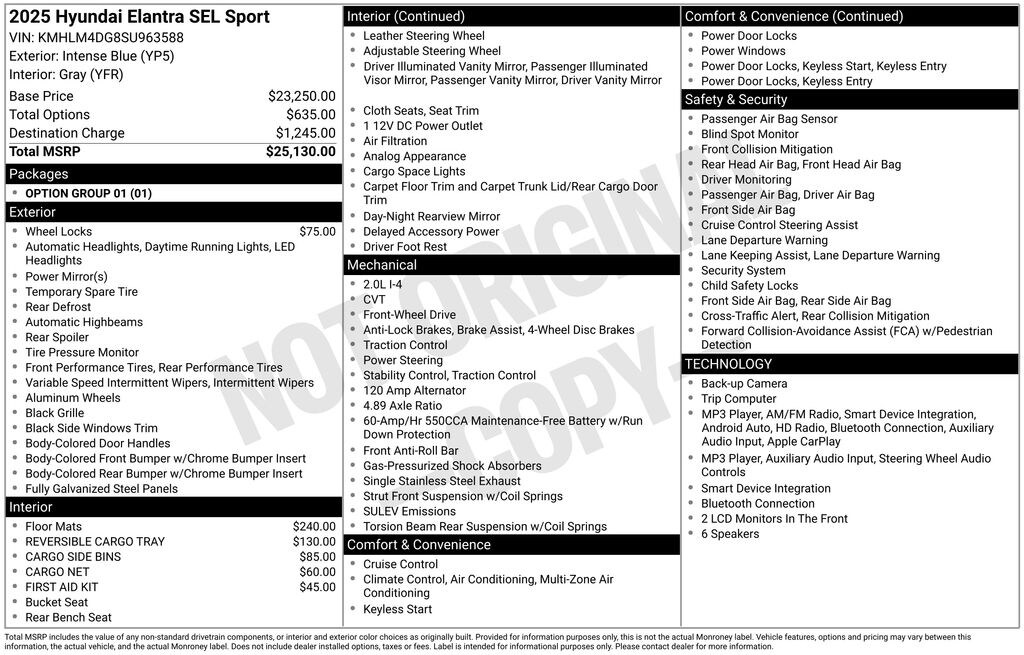 Certified 2025 Hyundai Elantra SEL Sport Sedan