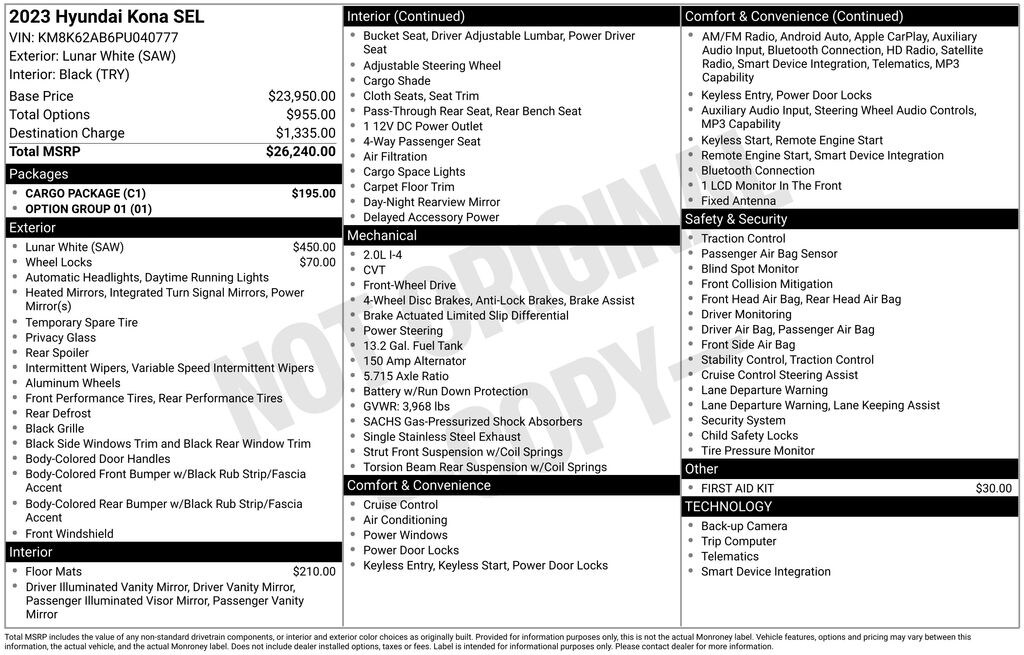 Used 2023 Hyundai Kona SEL SUV