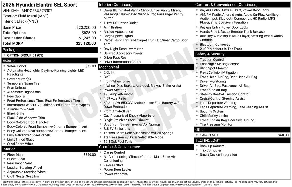 Used 2025 Hyundai Elantra SEL Sport Sedan