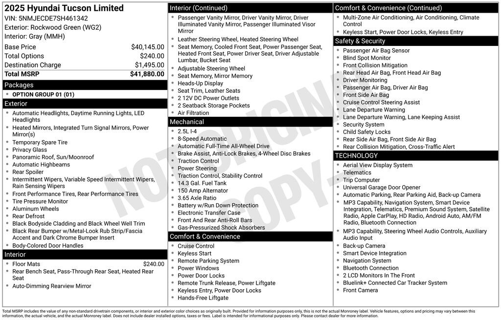 Certified 2025 Hyundai Tucson Limited SUV