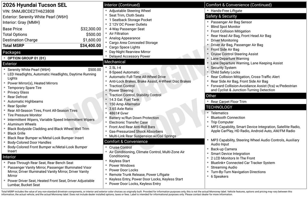 Certified 2026 Hyundai Tucson SEL SUV