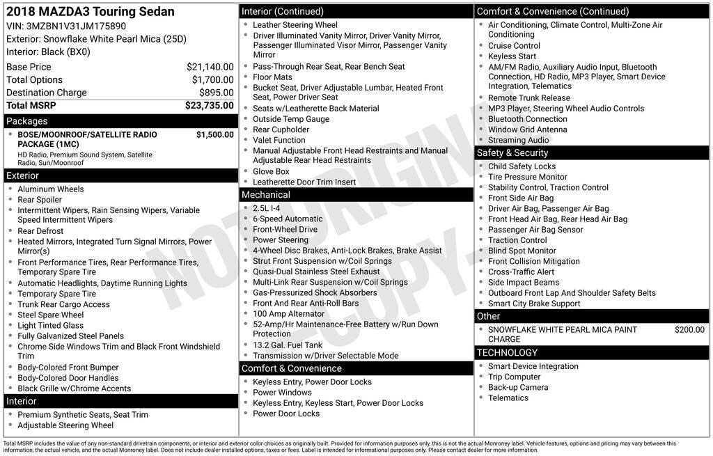 Used 2018 Mazda Mazda3 Touring Sedan